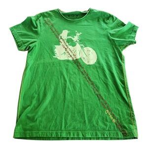 Guess Jeans Green Motorcycle Graphic Tee Size M Made in Pakistan